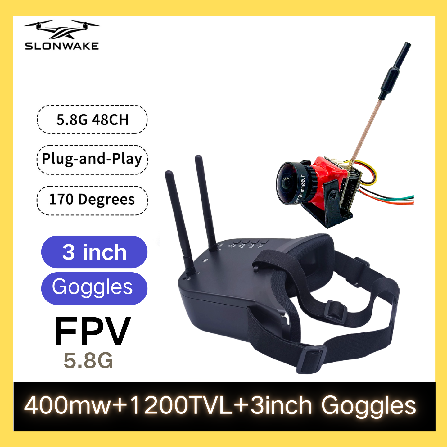 SLONWAKE 5.8G 48CH FPV 400mw V – обзор и цена Drone Racing Transmitter