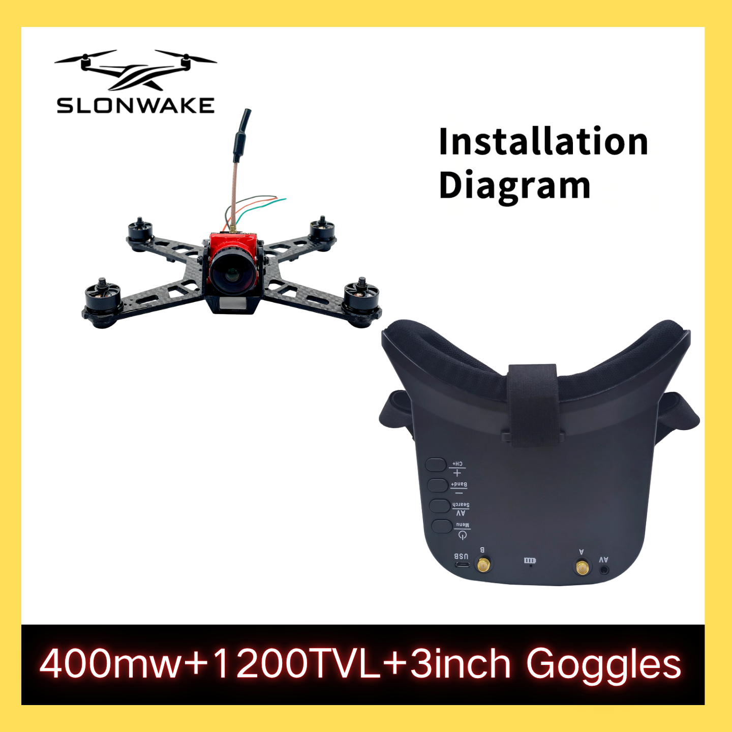 SLONWAKE 5.8G 48CH FPV 400mw V – обзор и цена Drone Racing Transmitter